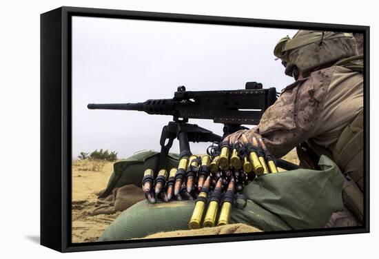 A U.S. Marine Fires an M2 .50 Caliber Machine Gun-null-Framed Stretched Canvas