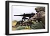 A U.S. Marine Fires an M2 .50 Caliber Machine Gun-null-Framed Photographic Print