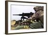 A U.S. Marine Fires an M2 .50 Caliber Machine Gun-null-Framed Photographic Print