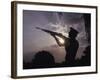 A U.S. Marine Honor Guard Rifleman Performs a Gun Salute During Sunset-Stocktrek Images-Framed Photographic Print