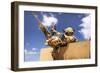 A U.S. Marine Inspects His Weapon-null-Framed Photographic Print