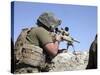 A U.S. Marine Looks Through the Scope of an M40A1 Sniper Rifle-Stocktrek Images-Stretched Canvas