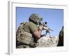 A U.S. Marine Looks Through the Scope of an M40A1 Sniper Rifle-Stocktrek Images-Framed Photographic Print