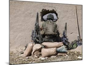 A U.S. Marine Sniper Observes His Sector at a Patrol Base Near Sangin, Afghanistan-Stocktrek Images-Mounted Photographic Print