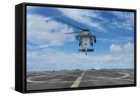 A U.S. Navy Mh-60S Seahawk Helicopter Prepares to Land-null-Framed Stretched Canvas