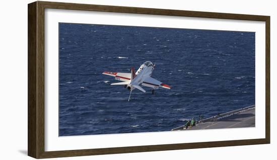 A U.S. Navy T-45C Goshawk Performs a Touch-And-Go Landing-null-Framed Photographic Print