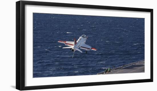 A U.S. Navy T-45C Goshawk Performs a Touch-And-Go Landing-null-Framed Photographic Print