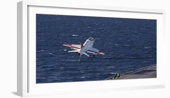 A U.S. Navy T-45C Goshawk Performs a Touch-And-Go Landing-null-Framed Photographic Print