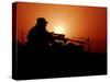 A U.S. Special Forces Soldier Armed with a Mk-12 Sniper Rifle at Sunset-Stocktrek Images-Stretched Canvas