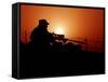 A U.S. Special Forces Soldier Armed with a Mk-12 Sniper Rifle at Sunset-Stocktrek Images-Framed Stretched Canvas