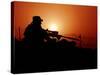 A U.S. Special Forces Soldier Armed with a Mk-12 Sniper Rifle at Sunset-Stocktrek Images-Stretched Canvas