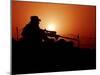 A U.S. Special Forces Soldier Armed with a Mk-12 Sniper Rifle at Sunset-Stocktrek Images-Mounted Photographic Print