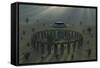 A Ufo and its Alien Crew Visiting Stonehenge-Stocktrek Images-Framed Stretched Canvas