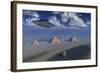 A Ufo Flying over the Giza Plateau in Egypt-Stocktrek Images-Framed Art Print