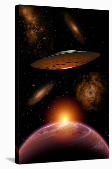 A Ufo on its Journey Through the Vastness of Our Galaxy-null-Stretched Canvas