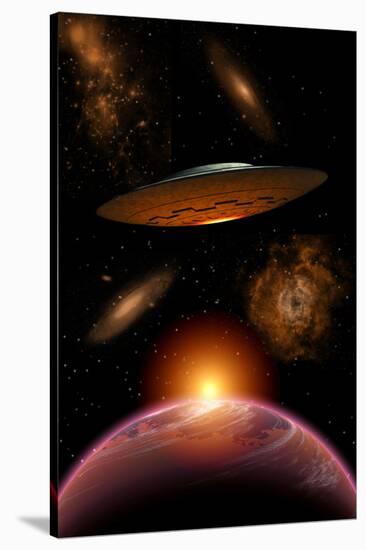 A Ufo on its Journey Through the Vastness of Our Galaxy-null-Stretched Canvas