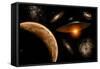 A Ufo on its Journey Through the Vastness of Our Galaxy-null-Framed Stretched Canvas