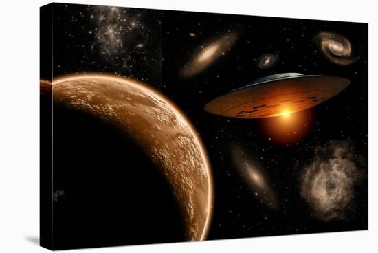 A Ufo on its Journey Through the Vastness of Our Galaxy-null-Stretched Canvas