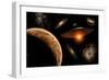 A Ufo on its Journey Through the Vastness of Our Galaxy-null-Framed Art Print