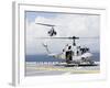 A UH-1N Huey And An AH-1W Super Cobra Land On Flight Deck of USS Essex-Stocktrek Images-Framed Photographic Print