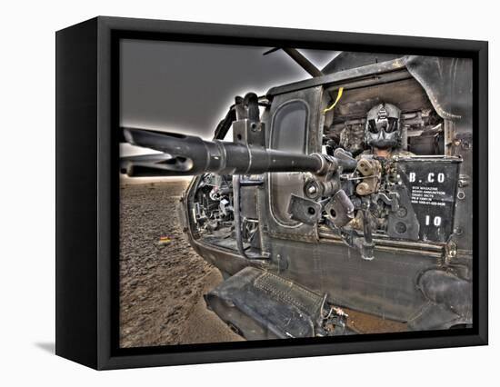 A UH-60 Black Hawk Door Gunner Manning a M240G Medium Machine Gun-null-Framed Stretched Canvas