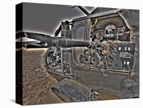 A UH-60 Black Hawk Door Gunner Manning a M240G Medium Machine Gun-null-Stretched Canvas