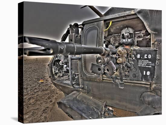 A UH-60 Black Hawk Door Gunner Manning a M240G Medium Machine Gun-null-Stretched Canvas