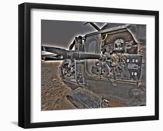 A UH-60 Black Hawk Door Gunner Manning a M240G Medium Machine Gun-null-Framed Premium Photographic Print