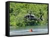 A UH-60 Blackhawk Helicopter Fills a Suspended Water Bucket in Marquette Lake, Pennsylvania-Stocktrek Images-Framed Stretched Canvas