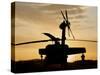 A UH-60L Black Hawk Helicopter Silhouetted by the Setting Sun-null-Stretched Canvas