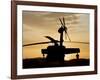 A UH-60L Black Hawk Helicopter Silhouetted by the Setting Sun-null-Framed Photographic Print