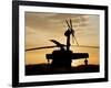 A UH-60L Black Hawk Helicopter Silhouetted by the Setting Sun-null-Framed Photographic Print