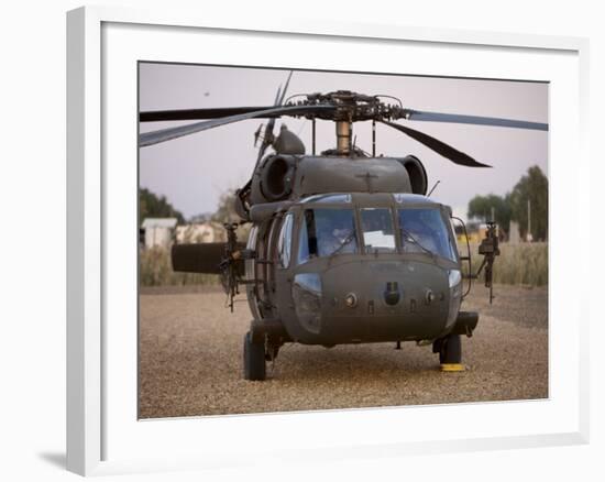 A UH-60L Black Hawk with Twin M240G Machine Guns at the Victory Base Complex in Baghdad, Iraq-null-Framed Photographic Print