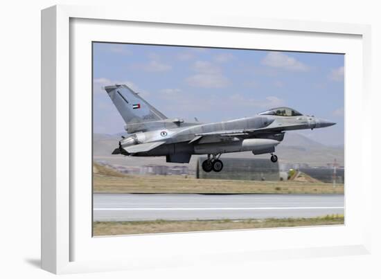 A United Arab Emirates Air Force F-16E Block 60 Landing at Konya Air Base-Stocktrek Images-Framed Photographic Print