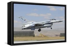 A United Arab Emirates Air Force F-16E Block 60 Landing at Konya Air Base-Stocktrek Images-Framed Stretched Canvas