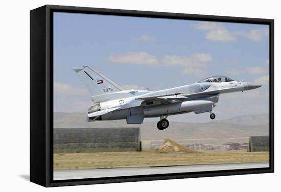 A United Arab Emirates Air Force F-16E Block 60 Landing at Konya Air Base-Stocktrek Images-Framed Stretched Canvas