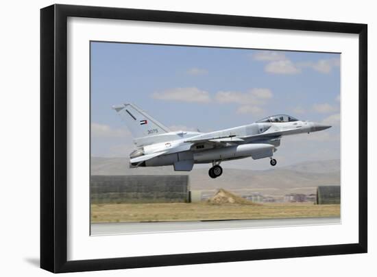 A United Arab Emirates Air Force F-16E Block 60 Landing at Konya Air Base-Stocktrek Images-Framed Photographic Print