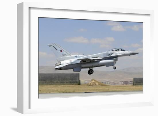 A United Arab Emirates Air Force F-16E Block 60 Landing at Konya Air Base-Stocktrek Images-Framed Photographic Print