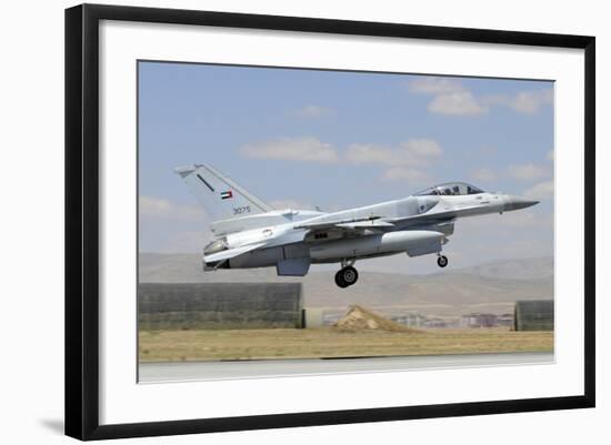 A United Arab Emirates Air Force F-16E Block 60 Landing at Konya Air Base-Stocktrek Images-Framed Photographic Print