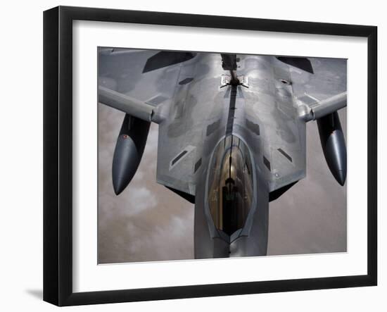 A US Air Force F-22 Raptor Is Refueled by a Kc-10A Extender-null-Framed Premium Photographic Print