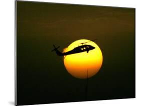 A US Military Helicopter Flies Over the Heavily Fortified Green Zone-Dusan Vranic-Mounted Premium Photographic Print