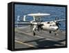 A US Navy E-2C Hawkeye Prepares to Land Aboard USS Eisenhower-Stocktrek Images-Framed Stretched Canvas