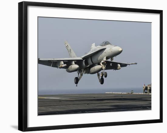 A US Navy F/A-18C Hornet Prepares to Land Aboard USS Eisenhower-Stocktrek Images-Framed Photographic Print