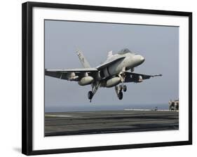 A US Navy F/A-18C Hornet Prepares to Land Aboard USS Eisenhower-Stocktrek Images-Framed Photographic Print