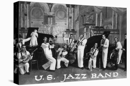 A US Navy Jazz Band-Lantern Press-Stretched Canvas