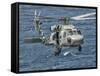 A US Navy SH-60F Seahawk Flying Off the Coast of Pakistan-Stocktrek Images-Framed Stretched Canvas
