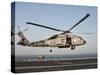 A US Navy SH-60F Seahawk Hovers Above the Flight Deck of USS Eisenhower-Stocktrek Images-Stretched Canvas