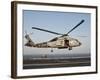 A US Navy SH-60F Seahawk Hovers Above the Flight Deck of USS Eisenhower-Stocktrek Images-Framed Photographic Print