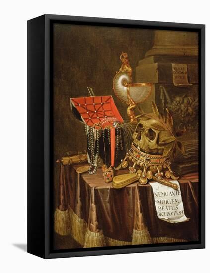 A Vanitas Still Life, 1689-Evert Collier-Framed Stretched Canvas