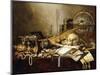 A Vanitas Still Life of Musical Instruments and Manuscripts-Pieter Claesz-Mounted Giclee Print